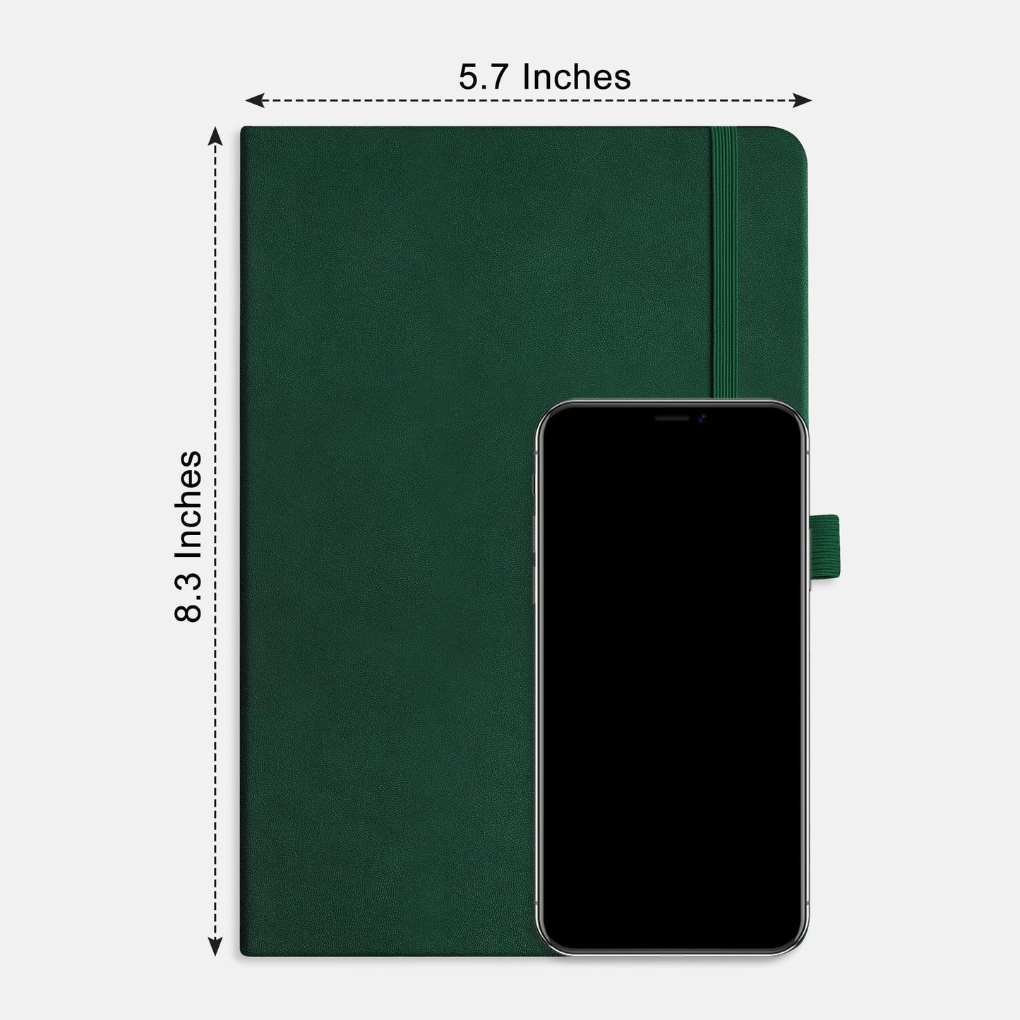 RETTACY Blank Journal Notebook, 2-Pack, 192 Pages per Pack, A5 Medium Size (5.7'' x 8.3''), Leather Hardcover, 100 GSM Thick Paper, for Sketching, Drawing, Painting (Black & Dark Green)
