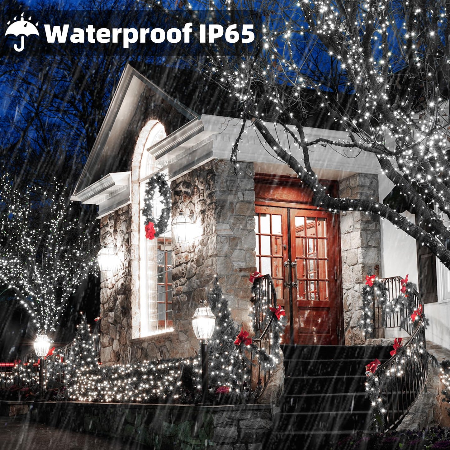 Green Convenience Christmas Lights 33ft 100LED Battery Operated String Lights with USB or Battery Powered Waterproof for Indoor Outdoor Holiday Party Wedding Christmas Decoration
