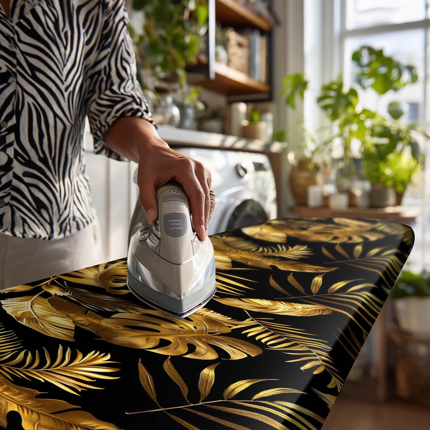 HOMETITUTE Modern Blue Gray Abstract Ironing Board Cover Stretch Fabric with Elasticity Velcro Fastening Patterned Pebble Ironing Board Cover 15x54 Inches Home Decor