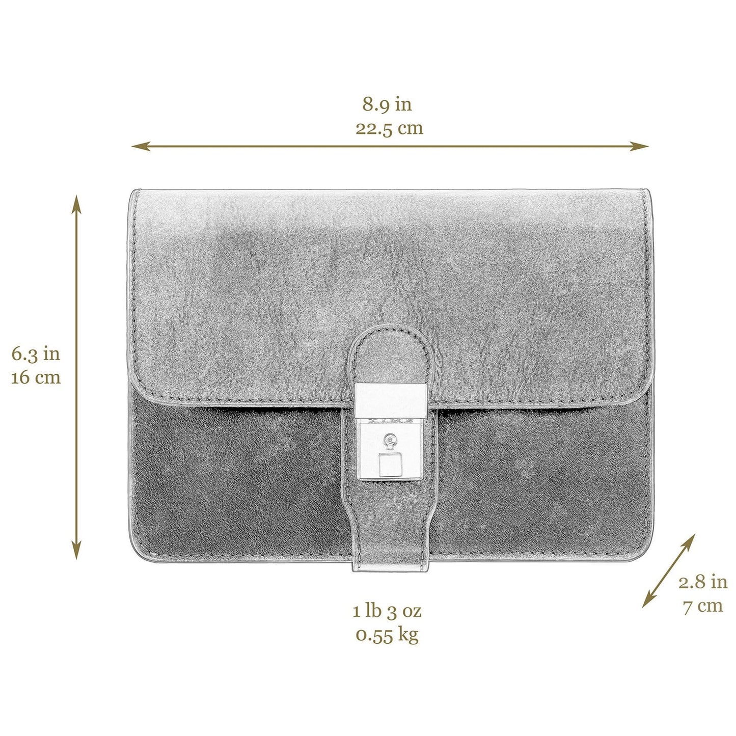 Time Resistance Leather Clutch - Organizer Bag for Men - Wrist Bag - Briefcase Handmade in Italy - Handbag for Men (Brown) - Gift Box Included