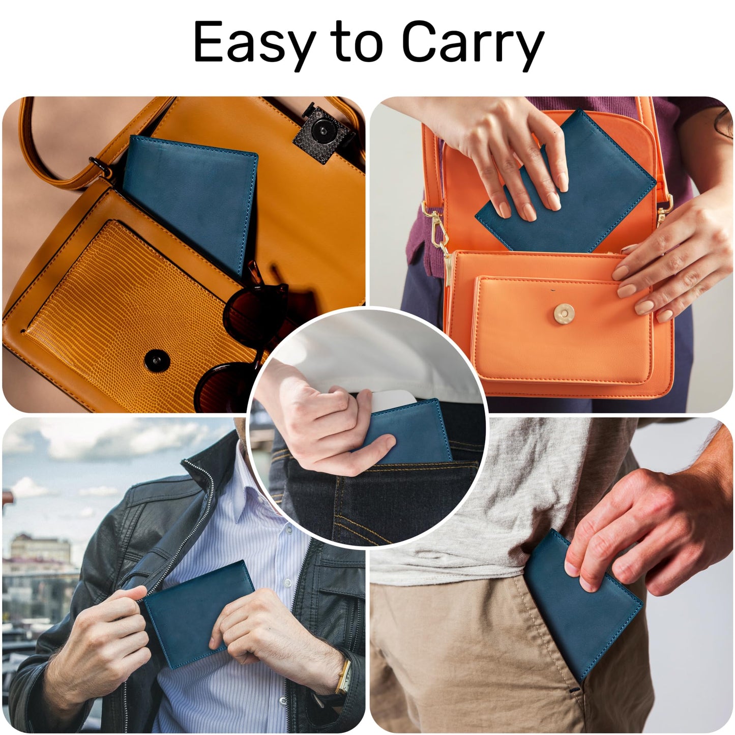 HIFA Leather Passport Holder, Handmade Passport Cover with Card and Ticket Slot - Genuine Leather, Elegant Design, Easy Access - Passport Case, Passport Wallet, Passport Holder