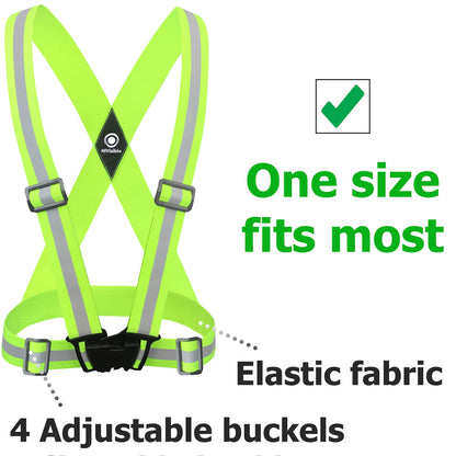 HiVisible | 10 Reflective Safety Straps Hi Vis Strap Vest Safety Suspenders Reflective Running Working Reflective Vest Straps