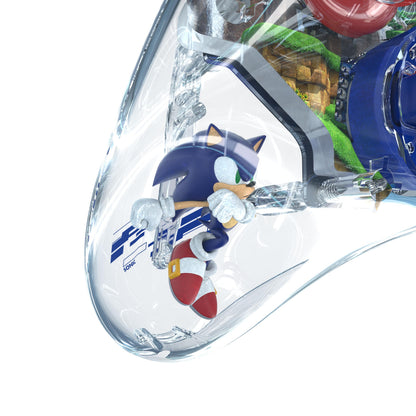PDP REALMz Nintendo Switch Pro Controller, Customizable LED Lighting, 3.5mm Headphone Jack, Officially Licensed by Nintendo and SEGA: Sonic Superstars (Sonic Green Hill Zone)