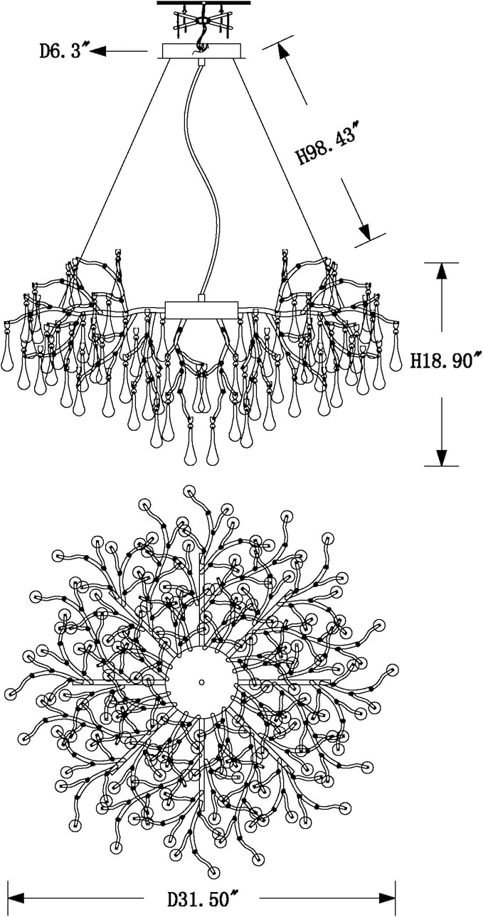 Crystal Chandelier for Dining Room 10-Light Raindrop Chandelier Contemporary Champagn Gold Pendant Light Fixture for Kitchen Island Bar