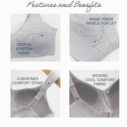 Playtex Women's 18 Hour Ultimate Lift Wireless Stretch Cotton Full-Coverage T-Shirt Bra