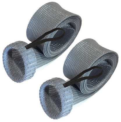 Reaction Tackle Fishing Rod Socks - Fishing Pole Sleeves and Covers for Baitcasting Rods, Spinning Rods Metal Gray (Flat-Cast-6)