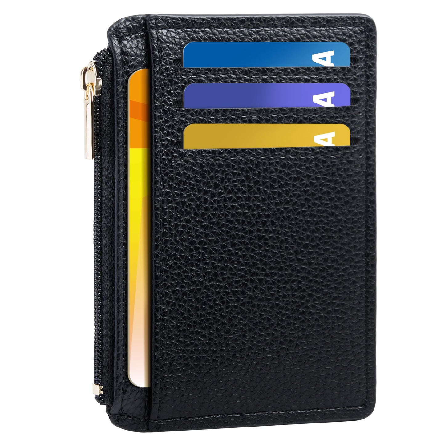 Tipmile Credit Card Holder for Women Slim Minimalist Front Pocket RFID Blocking Wallet Small Compact Card Case with ID Window, Classic Black