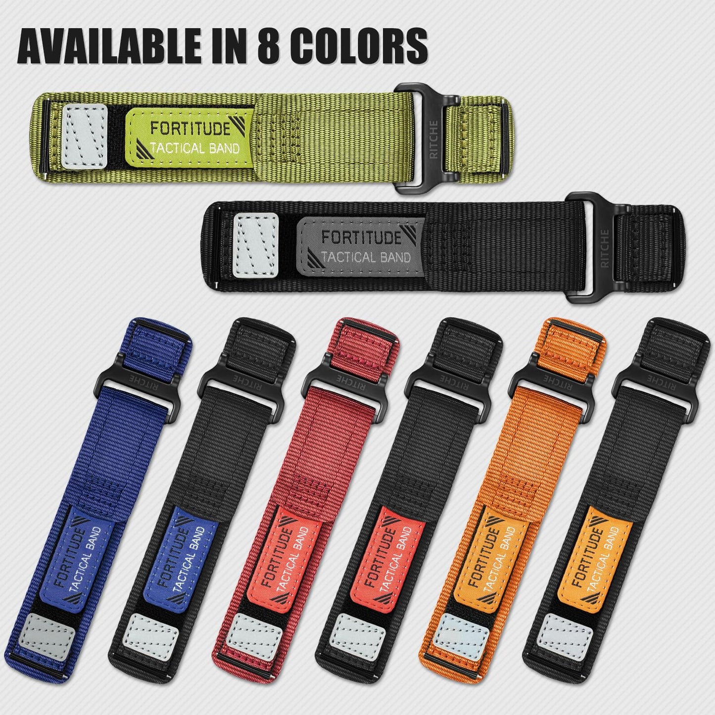 Ritche Christmas Gift Nylon Sport 22MM Quick Release Watch Band for men women,Replacement Timex Watch bands Black, White Elephant Gifts, Stocking Stuffers for Men