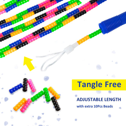 Double Dutch Jump Rope 16 Ft 2 Pack, Long Jump Rope for Kids Adults, Skipping Rope Soft Beaded Multiperson