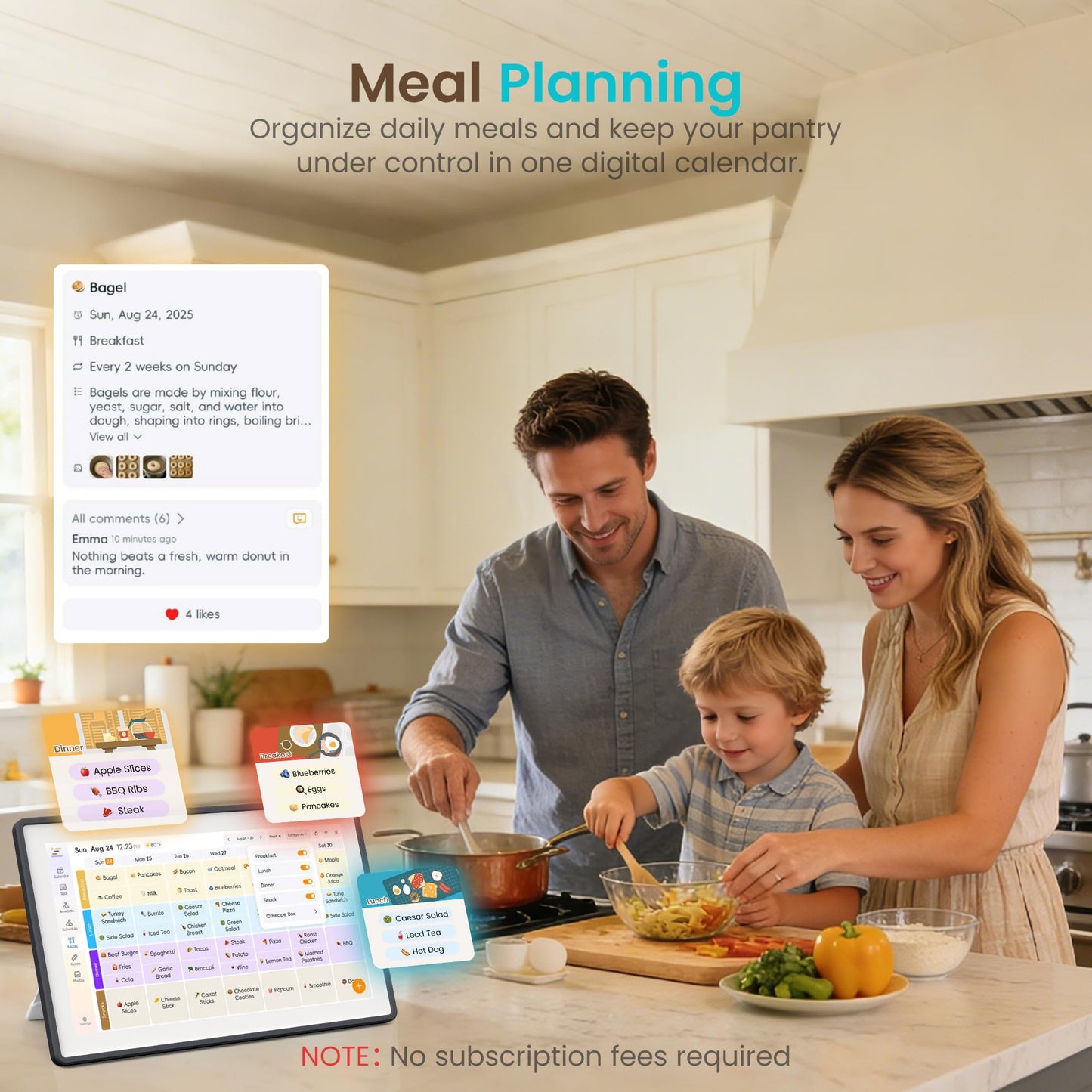 TASKLENDAR 15.6’’ Digital Calendar Frame Wall Touchscreen Electronic Calendar, Smart Family Planner for Schedule, Chore Chart & Meals Task Organizer, Digital Photo Display, Wall & Desk Mountable, Gray