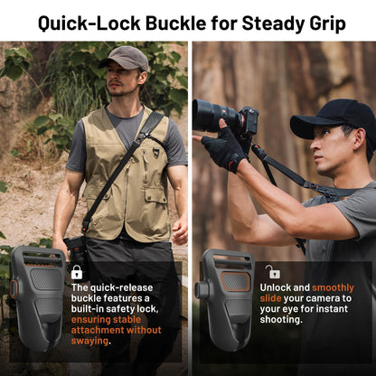 PGYTECH Camera Strap Pro, Quick Release Heavy Duty Camera Shoulder Strap With Detachable Underarm Strap, Professional Camera Harness, Leather Ergonomic Shoulder Pad for DSLR/Mirrorless Cameras, Green