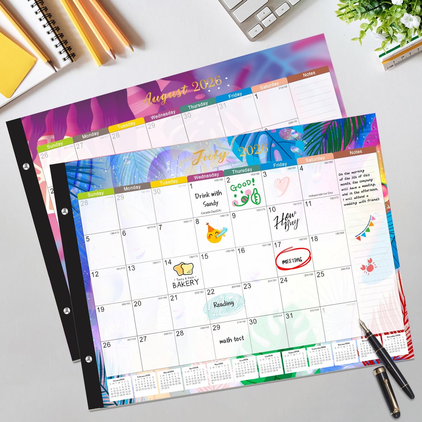 Gannyfer Desk Calendar 2026-2027 - 18 Month Large Desk Calendar 2026, Use January 2026 to Jun 2027, 22" x 17" Desktop Pad Calendar, Office Supplies Perfect for Planning and Organizing In Your Home, School or Office