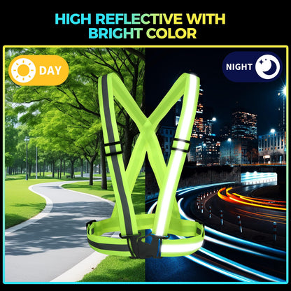 DJZZ 30 Pcs Reflective Vest High Visibility Safety Vests Visibility Reflector Straps for Running Walking Construction