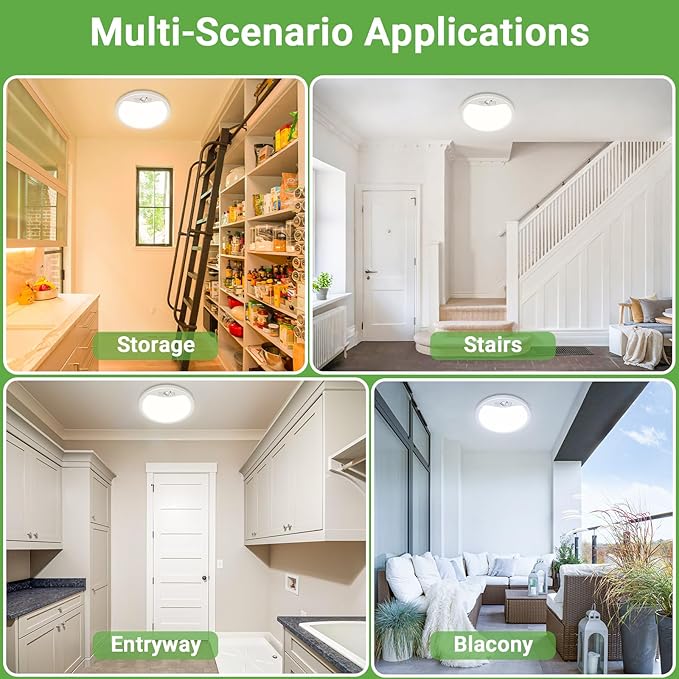 zemty 7inch 15W Motion Sensor Ceiling Light Wired, 3 Sensing Modes Motion Activated Closet Lights White, 3000K/4000K/6500K Waterproof LED Ceiling Lamp for Pantry Closet Shower Hallway-2Pack