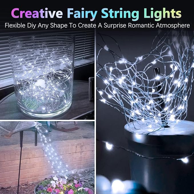 4 Pack Fairy Lights Battery Operated with Timer, Each 20FT 60LED Christmas String Lights Outdoor Indoor, Cuttable Battery Twinkle Lights for Bedroom Home Wedding DIY Christmas Decorations (Cool White)