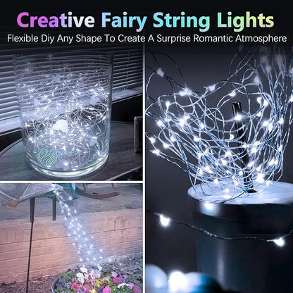 4 Pack Fairy Lights Battery Operated with Timer, Each 20FT 60LED Christmas String Lights Outdoor Indoor, Cuttable Battery Twinkle Lights for Bedroom Home Wedding DIY Christmas Decorations (Cool White)