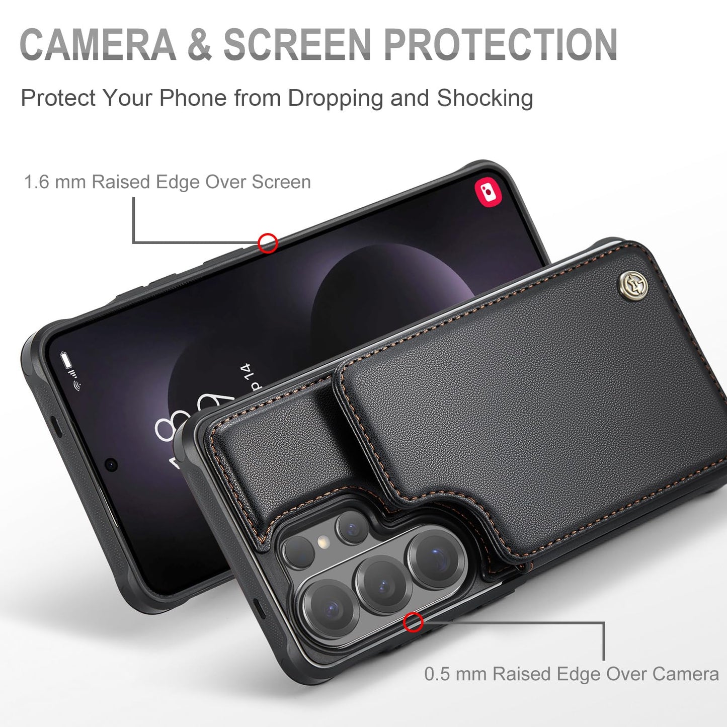 Vinich for Samsung Galaxy S26 Ultra Wallet Case with Card Holder, RFID Blocking Credit Slots Kickstand Shockproof Phone Cover for Women Men, Black