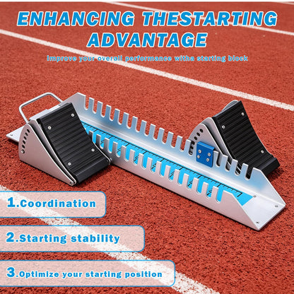 iondelce Starting Blocks Track and Field, 6-Level Angle Adjustable Aluminum Alloy Sprint Starting Block, Portable with Carrying Handle, Suitable for Plastic Runway & Cinder Track