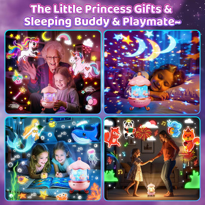 One Fire Baby Night Light Projector, 15 Sound Machine Star Projector for Kids Room,15 Films Star Light Projector 2-9 Year Old Girl Gifts Toys,Brightness Baby Night Lights for Nursery Kawaii Room Decor