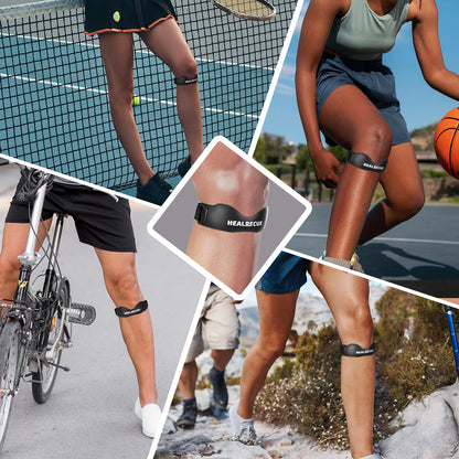 Healrecux Patella Band, Knee Strap Patella Tendon Support for Knee Pain & Tendonitis, Patella Stabilizer Knee Brace for Running, Basketball, Jumpers Knee, Tennis, Volleyball & Squats - Inky 1 Pack