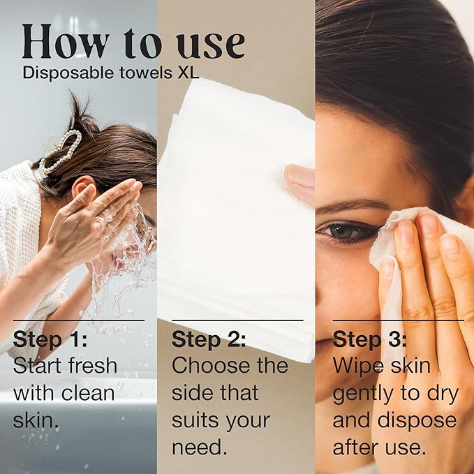 50 CT Face Cloths for Washing Face – Biodegradable Viscose Disposable Face