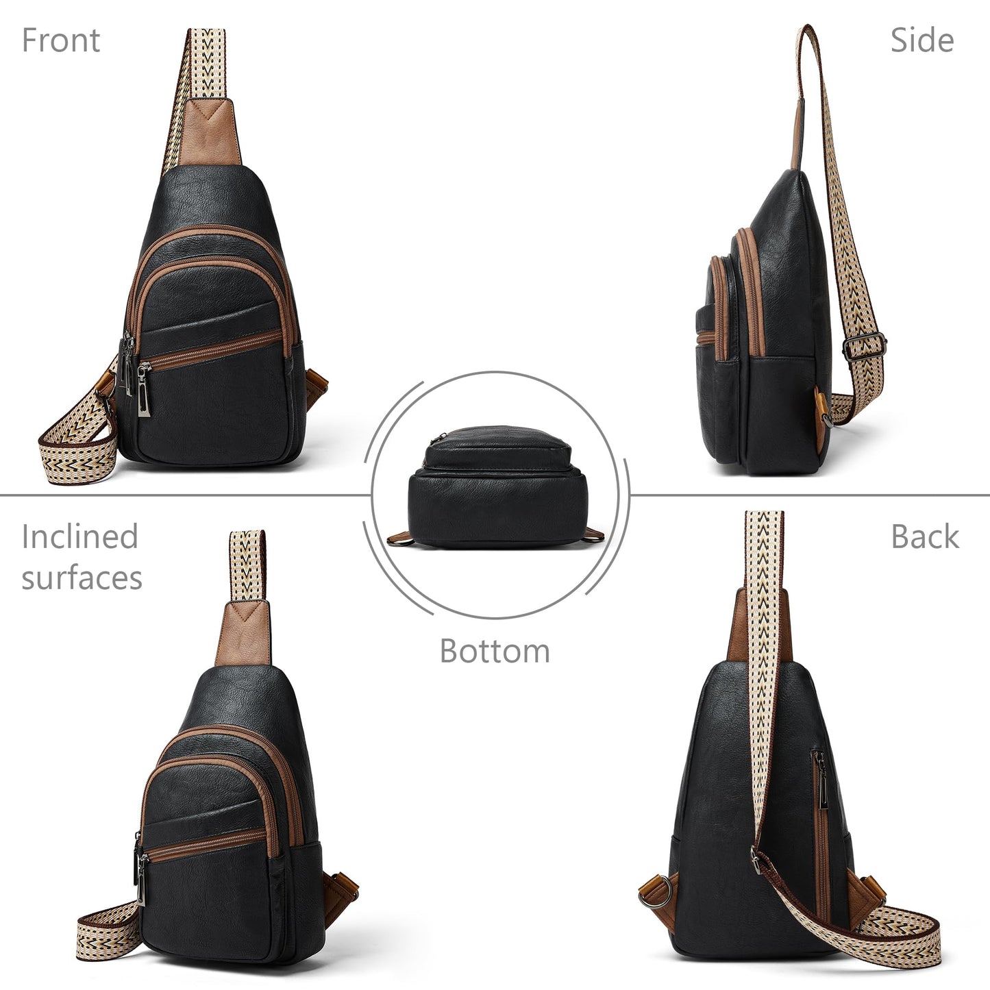 Mroede Sling Bag Crossbody Bags for Women Small Cross Body Bag Fanny Packs Chest Sling Purse for Daily Travel Leisure Sport