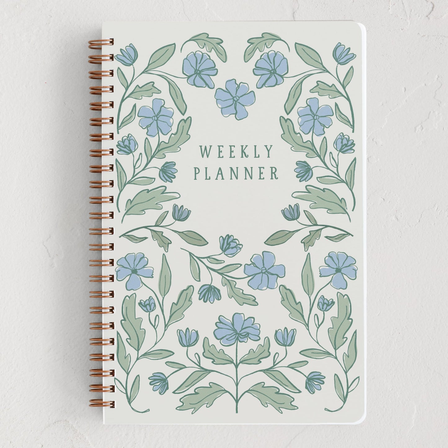 Minted Botanical 2026 Weekly & Monthly Undated Planner, 5.5" x 8.5" Floral Spiral Bound Planner Notebook for School, Work, 132 Pages, Undated Monthly & Weekly Layouts with 2026–2027 Reference Calendar