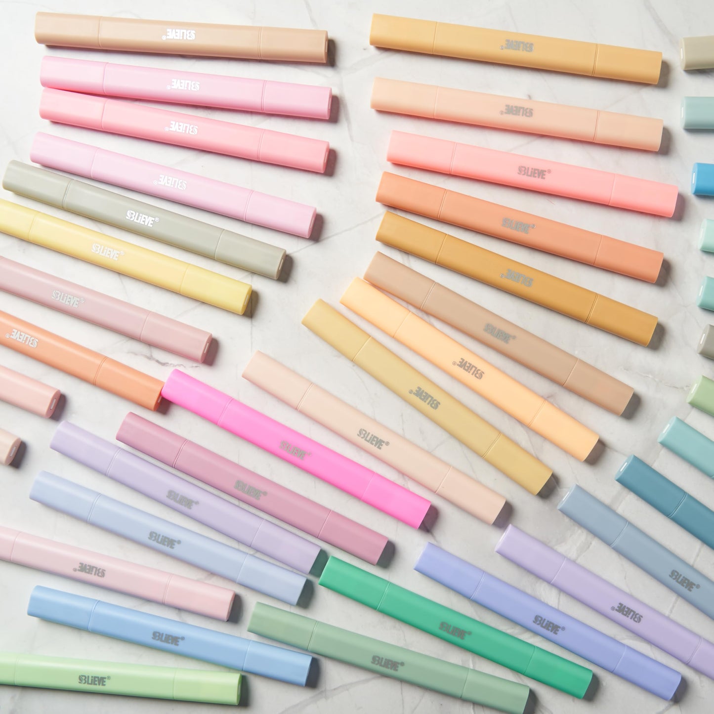 BLIEVE Aesthetic Cute Highlighters No Bleed Through, Dual Tip Chisel & Fine Point, Pastel Colors For Bible & Journaling