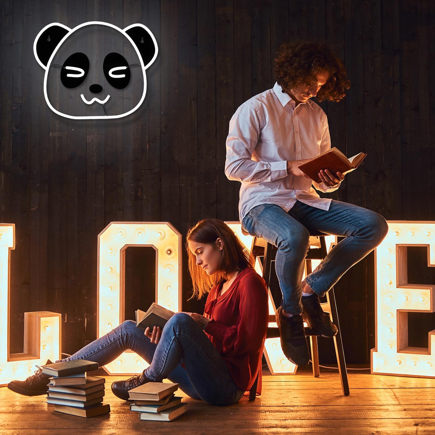Neon Signs for Wall Decor,Panda LED Lights for Bedroom Home Decor,Funny Neon Signs for Man Cave Pub Bar Restaurant Christmas Party Birthday Gift Wall Art Decor Cool Lights Signs