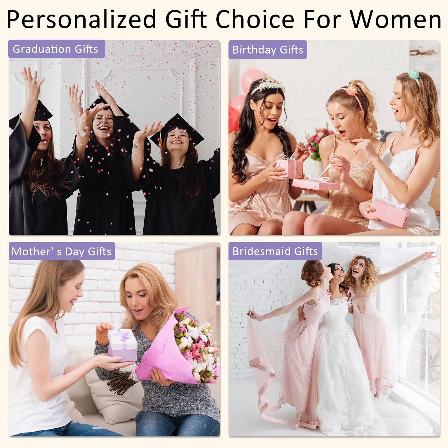 CLOUDWINGS Gifts for Women Bridesmaid Gifts Personalized Initial Makeup Bag PU Leather Cosmetic Waterproof Travel Toiletry Bag (L)
