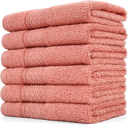Cleanbear Ultra Soft Washcloths 6 Pack Cotton Face Cloths Wash Cloths Set