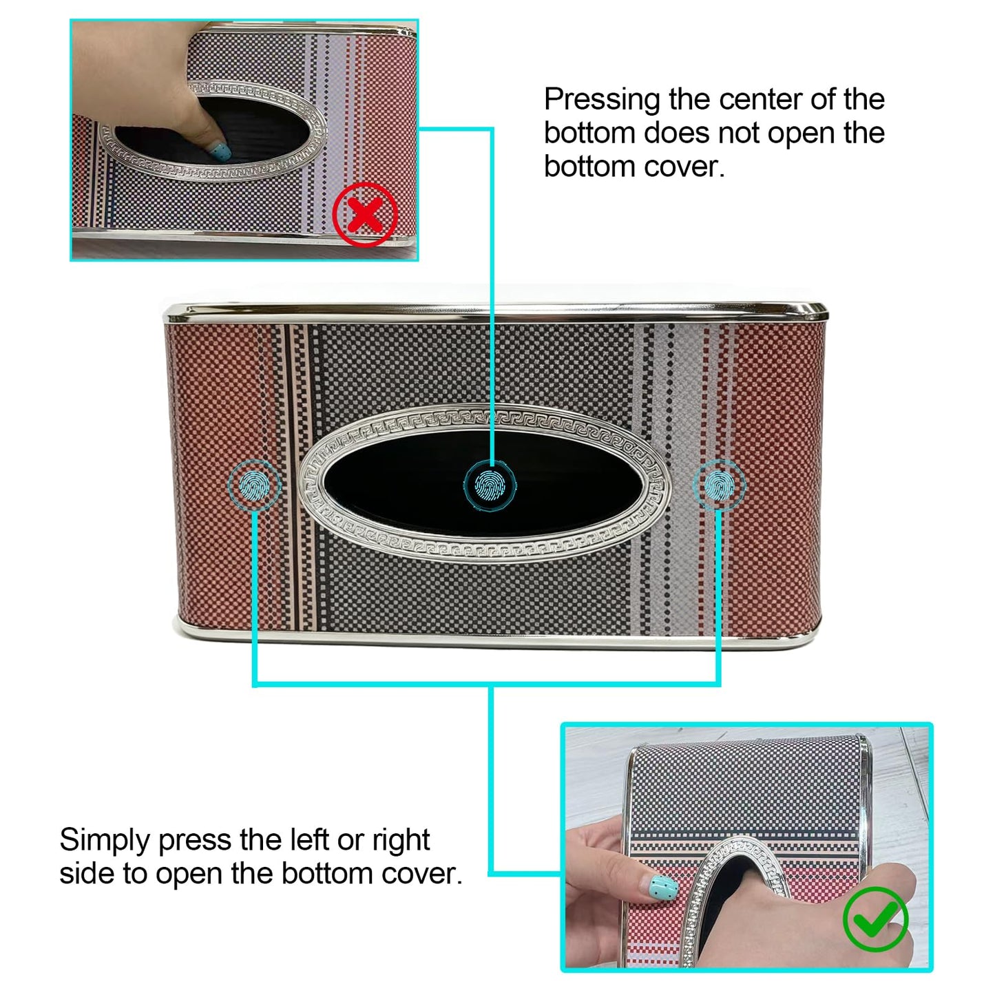 Oktree Car Tissue Holder, Faux Leather Visor Tissue Box Holder with Secure Clip, Hanging Tissue Dispenser for Sun Visor or Seat Back, Easy Access Organizer, Fits Most Cars SUVs Trucks (Hanging)