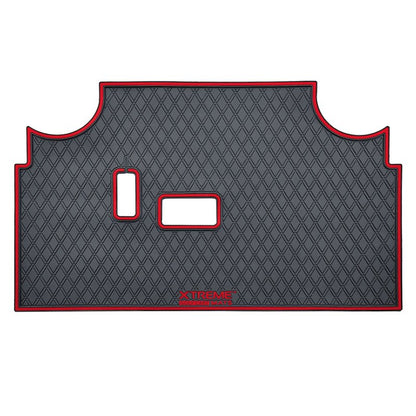 Xtreme Golf Cart Mats Rubber Floor Mat Compatible with Evolution Classic Plus/Pro, Forester, Turfman (17-22) Golf Cart Models | Full Coverage Liner Protection - Red Trim
