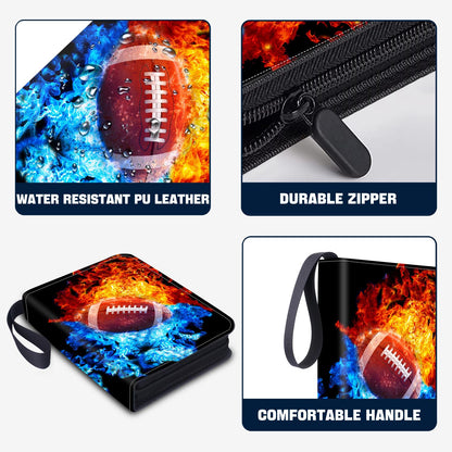 TsuiWah Football Card Binder with Sleeves,9-Pocket Trading Card Holder Card Collectors Album Hold Up to 900 Cards,Card Folder for Football Baseball Basketball Sport Trading Cards, TCG, MTG, PTG Games
