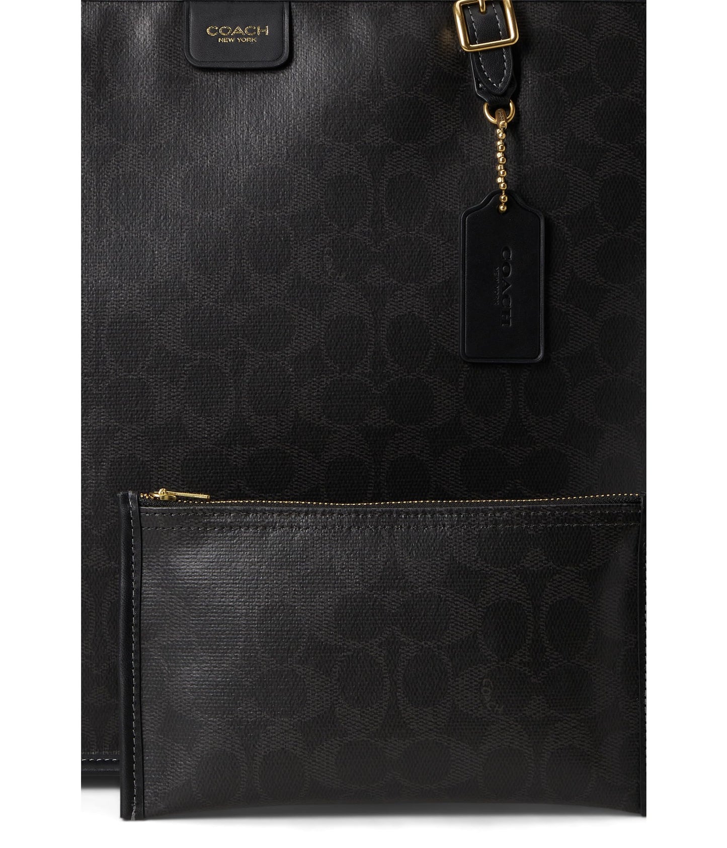Coach Women's Taxi Tote Bag In Signature Canvas Black Black One Size