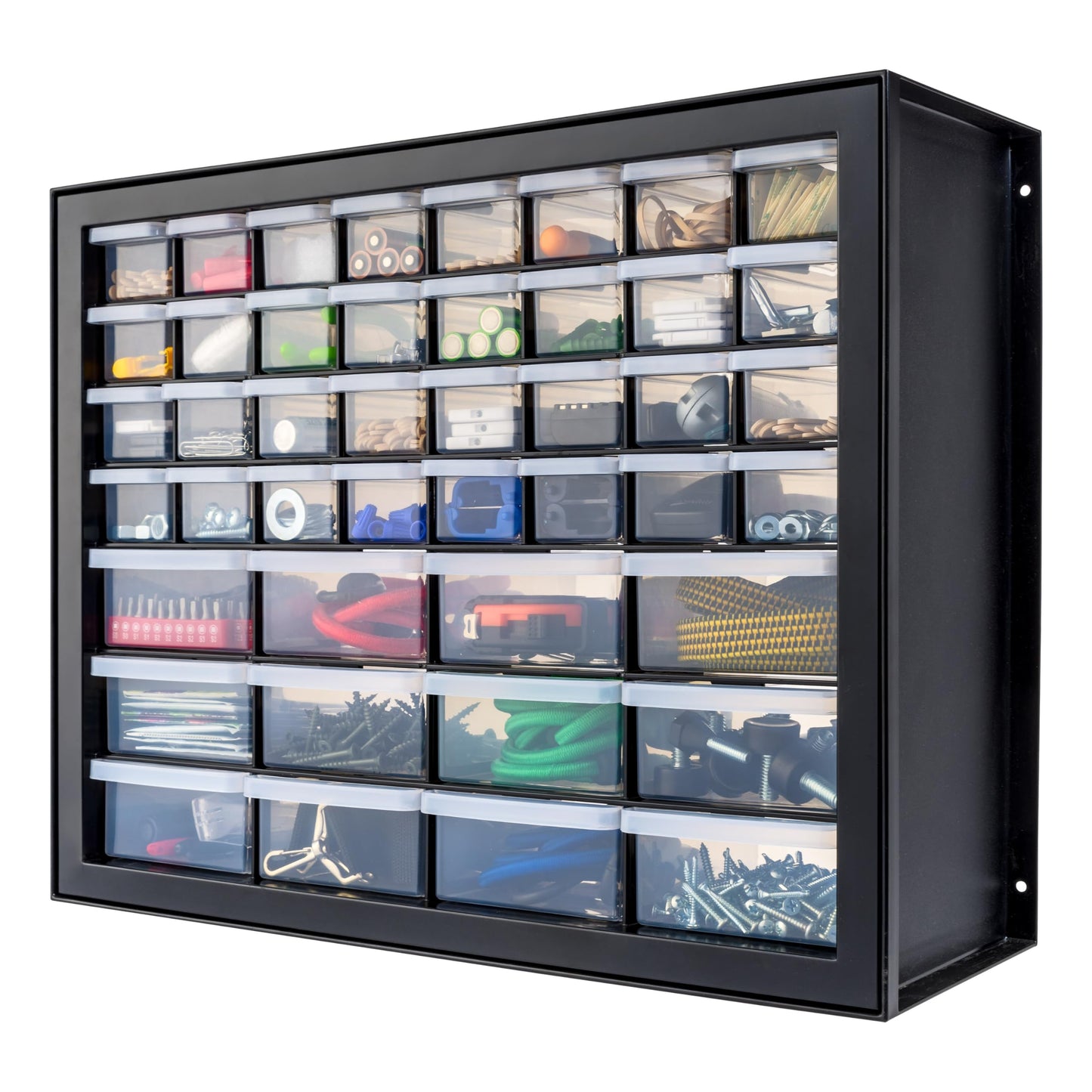 IRIS USA Small Parts Storage, Made in USA, Cabinet, 44-Drawer Organizer for Screws, Nuts, Bolts, Electronics, Hardware, Beads, Crafts, Building Bricks, Stackable Garage Storage – Black