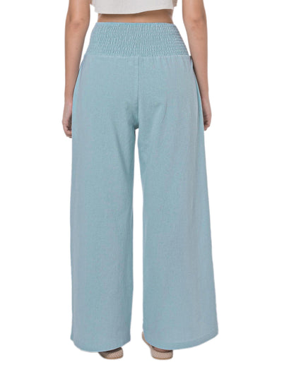 Lofbaz Women Summer Flowy Cotton Linen Palazzo Wide Leg Pants Beach High Waisted Trousers Boho Long Lounge Pant with Pockets