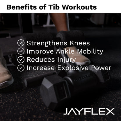 Jayflex Tib Bar Machine with Patented Dumbbell Clamp – Tibialis Trainer for Tib Raises, Knees Over Toes Equipment, Calf & Lower Leg Exercise Machine