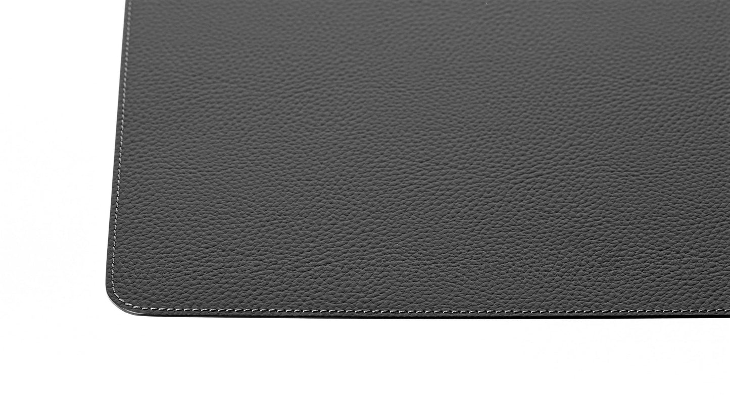 Nikalaz Set of 6 Placemats Made of Recycled Leather (18"x13", Black)