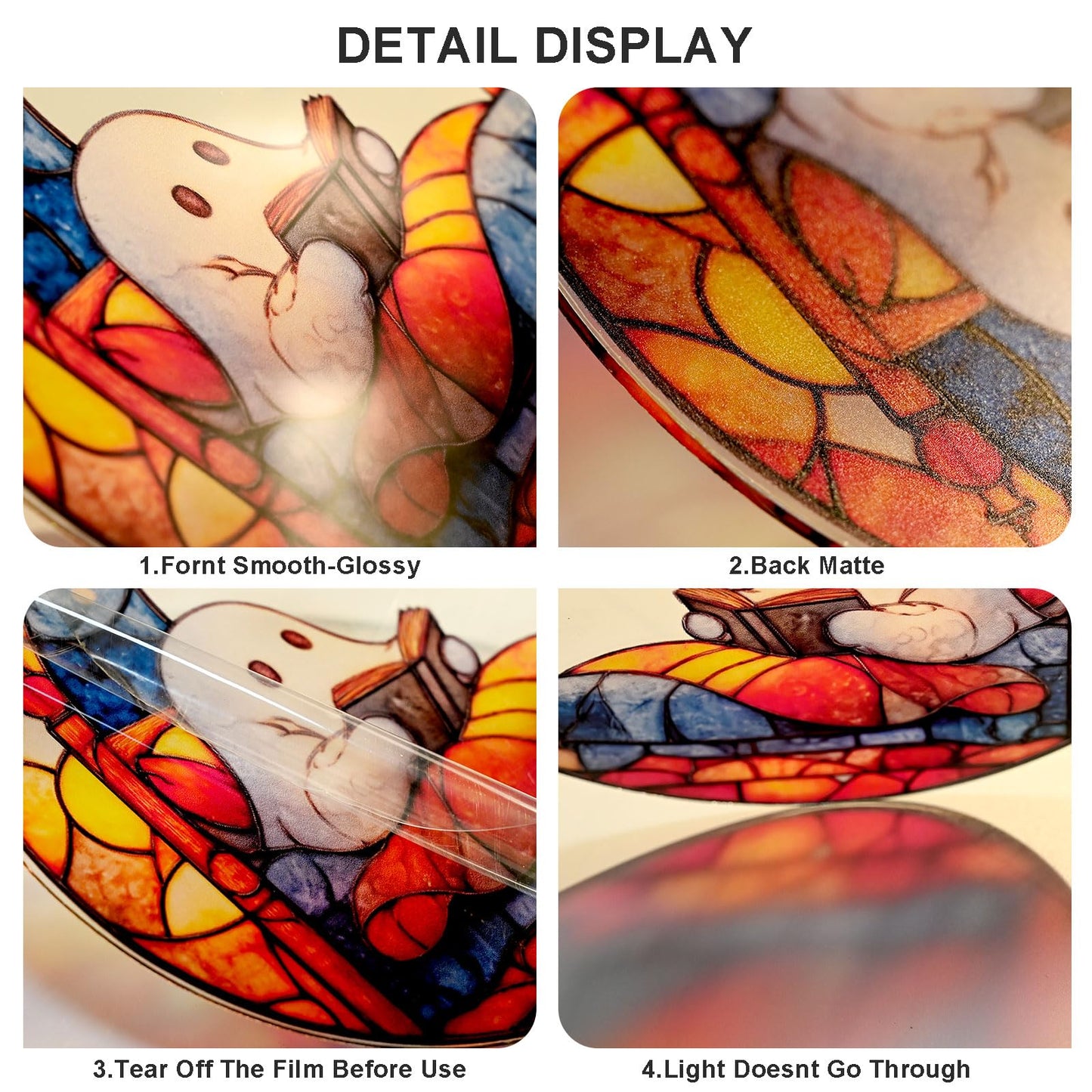 Ghost Reading Ornament Acrylic Suncatcher Window Hanging Wall Decor for Indoor Outdoor Doors Home
