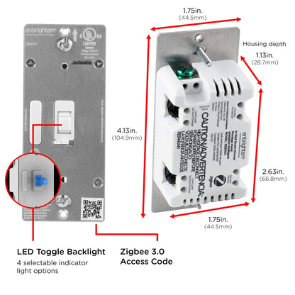 Enbrighten Zigbee Dimmer, QuickFit & SimpleWire, Pairs Directly with Echo Studio/Show 10/Plus 1st & 2nd Gen, Works WIth Alexa, Google Assistant, White & Light Almond, Smart Light Switch, 43080