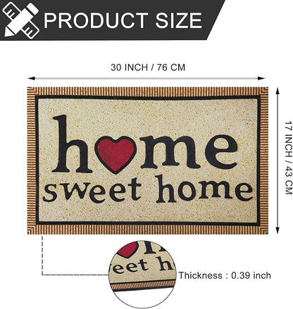 CHICHIC Welcome Door Mat 17x 30 Inch Front Doormat Outdoors for Home Entrance Outdoors Mat for Outside Entry Way Doormat Entry Rugs, Heavy Duty Non Slip Rubber Back Low Profile, Simple Home
