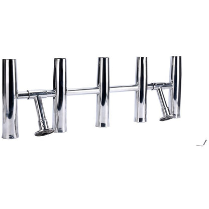 Amarine Made 5 Tube Adjustable Stainless Rocket Launcher Rod Holders , Can Be Rotated 360 Deg