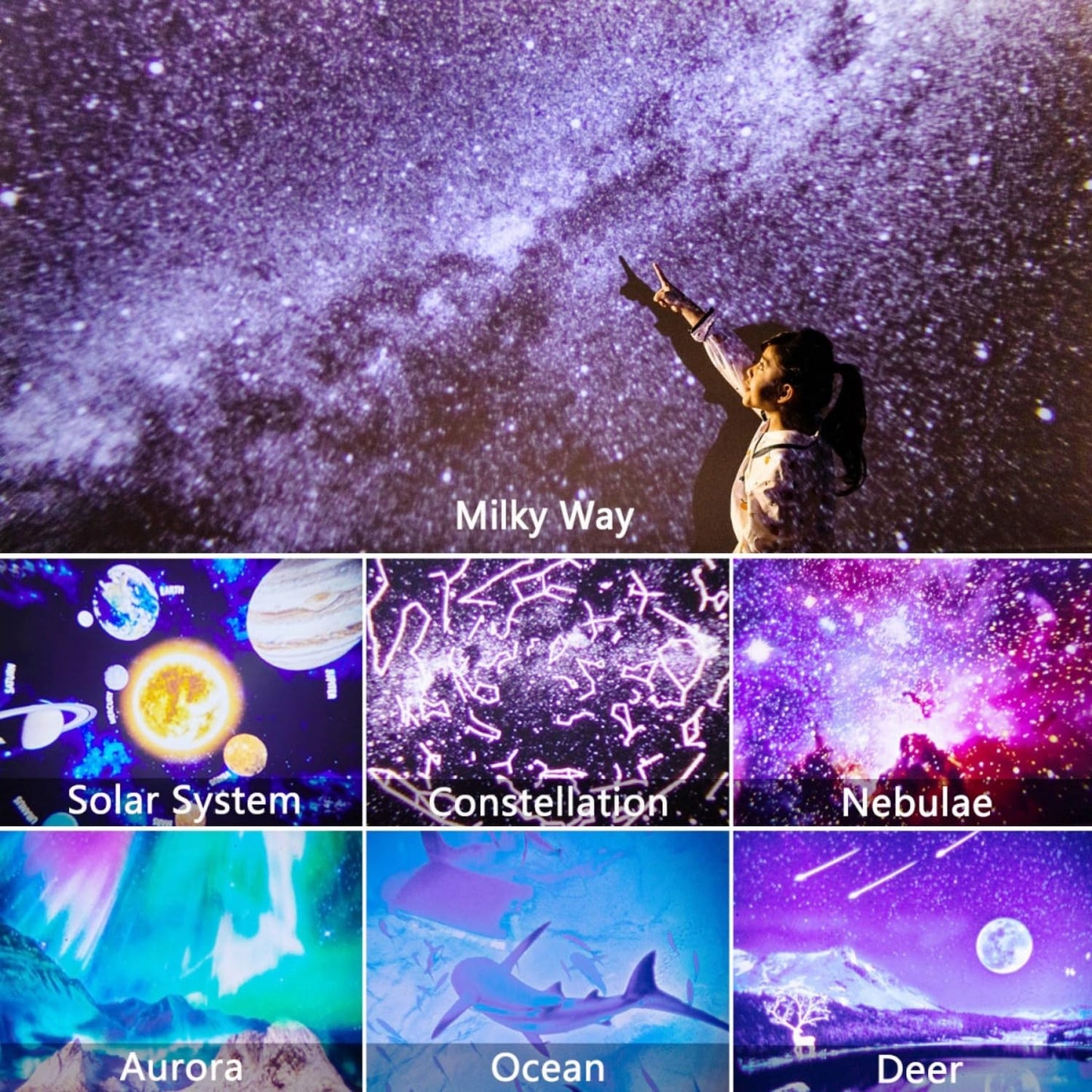 Star Projector, 7 in 1 Galaxy Projector, Night Light for Kids Bedroom, Ceiling, Projector with Bluetooth Speaker, Remote Control & White Noise, Timer 360° Rotating, Christmas, Room Decor (Bluetooth)