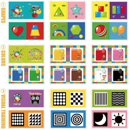 My First Soft Book,teytoy Nontoxic Fabric Baby Cloth Activity Crinkle Soft Books for Infants Boys and Girls Early Educational Toys (Pack of 12)