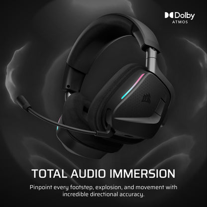 Corsair Void v2 MAX Wireless Gaming Headset for PC, PS5, PS4, Switch, Mobile - Simultaneous 2.4GHz+Bluetooth, Dolby Atmos, Sonarworks SoundID, 70Hr Battery, Fast Charging, Clear Microphone - Carbon