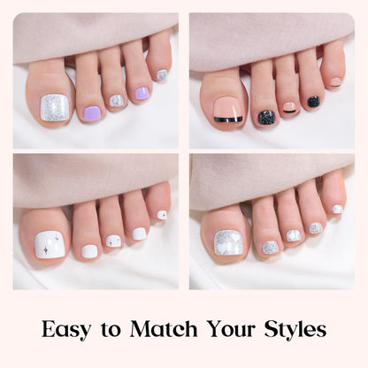Beetles Press on Nails Kit 720Pcs 24 Colors, Press on Nails Short Almond Glossy Matte Glitter With Nail Glue & Nail Tabs Stickers, Natural Fit Lightweight Fake Nails Kit Art For Women Girls