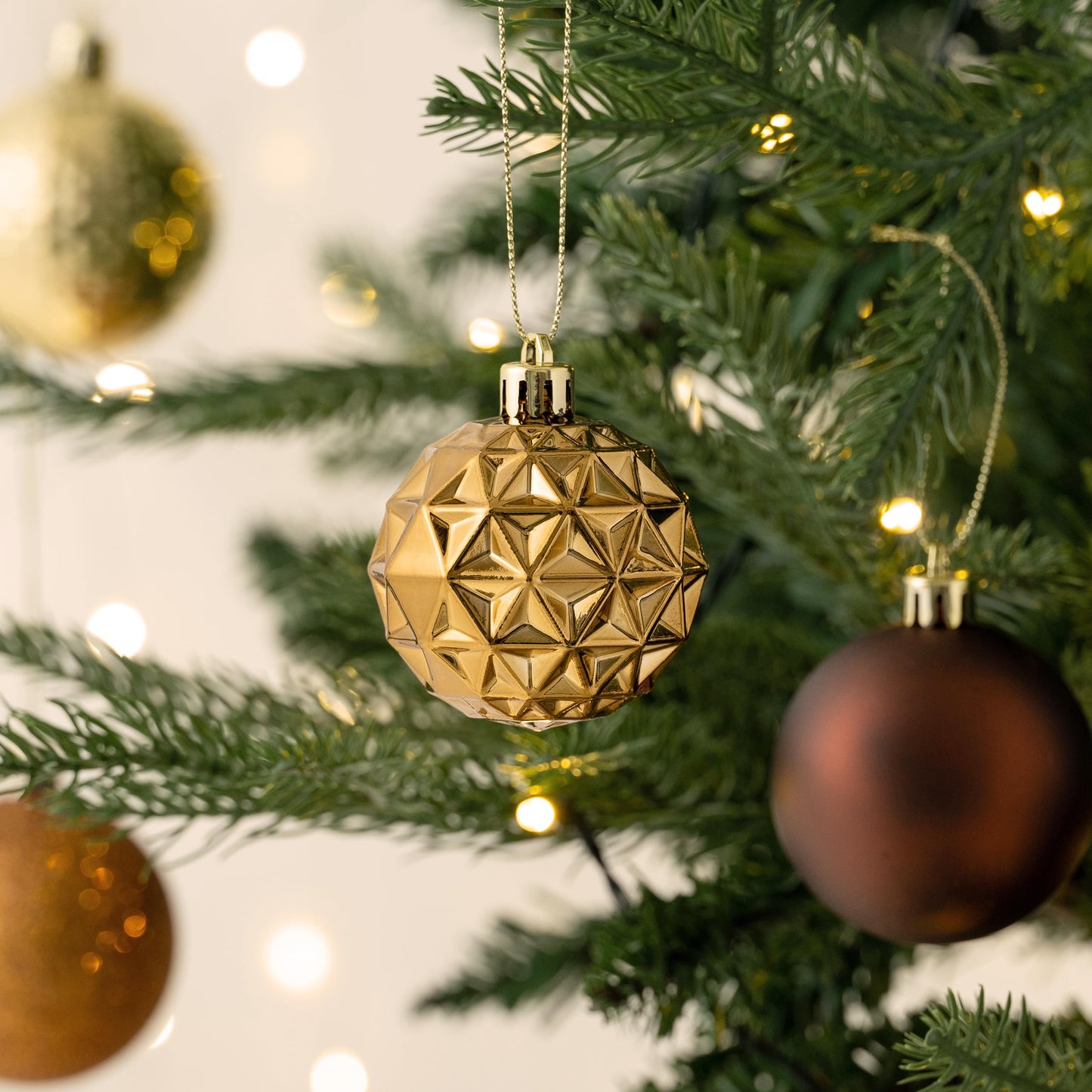 Valery Madelyn Christmas Tree Decorations Ornament Set, 50ct 2 Inches Bronze Copper Gold Shatterproof Christmas Ball Ornaments Hanging Xmas Holiday Party Decor