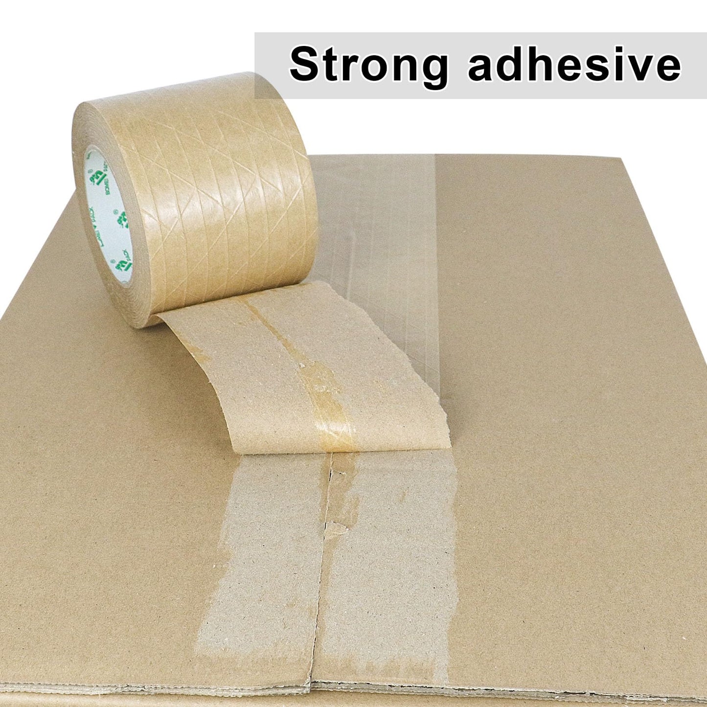 BOMEI PACK Wide Brown Reinforced Kraft Paper Packing Tape 4inch, Self Adhesive Paper Gummed Packing Tape, for Heavy Duty Packaging, Shipping, Moving and Storage, 4InchX55yds