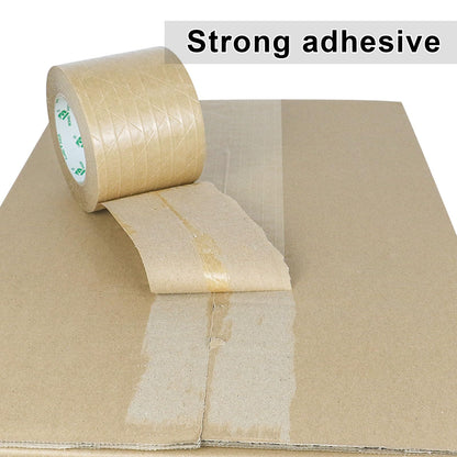 BOMEI PACK Wide Brown Reinforced Kraft Paper Packing Tape 4inch, Self Adhesive Paper Gummed Packing Tape, for Heavy Duty Packaging, Shipping, Moving and Storage, 4InchX55yds